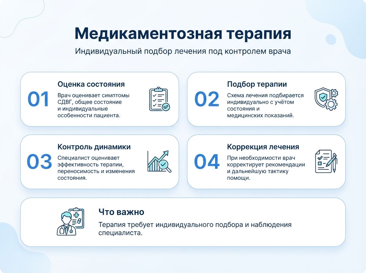 Лечение СДВГ в Рузе у детей и взрослыхинфографика